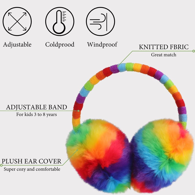 F Flammi Flammi Kids Winter Earmuffs Warm Faux Fur Ear Warmers - Image 4
